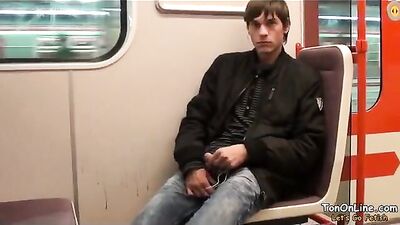 Subway Bisexual Teen Cock Wanking