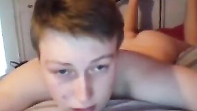 Web Cam Butt Play: Relaxing in Bed with Blond Boys