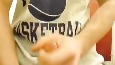 Jerking in MIDDLE of Bathroom! - Amateur Gay Porn Video!