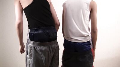 Boys Dancing in Shiny Nike Trackies and Adidas Shorts - Amateur Fetish ===================================================================