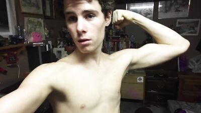 Red hot flexing in red undies - Hardcore gay porn video