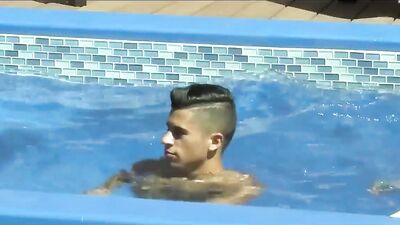 After the pool....Daddys Favorite Son Time!