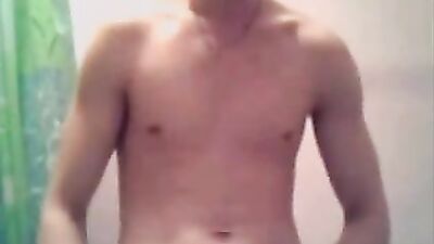 Young stud jerks off in front of the camera!