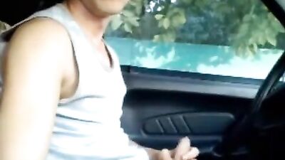 Horny Amateur Webcam Solo Masturbation on Car!