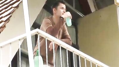 Bareback Balkony Boys: Hot Oral Cum Shots!