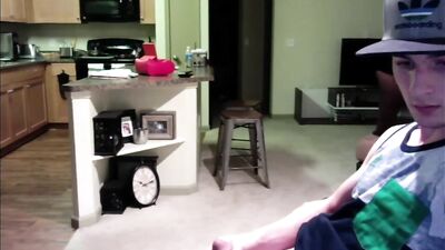 College Muscle Twink Jacking His Huge Cock on GayBoysCam.com!