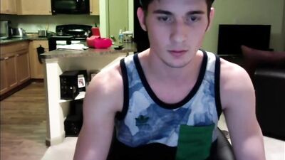 College Muscle Twink Jacking His Huge Cock on GayBoysCam.com!