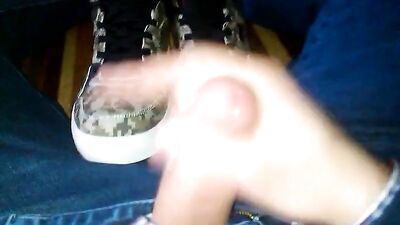 Emo Boy Cums on Skater Sneakers - Fetish Footage!