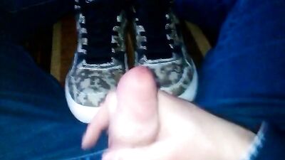 Emo Boy Cums on Skater Sneakers - Fetish Footage!
