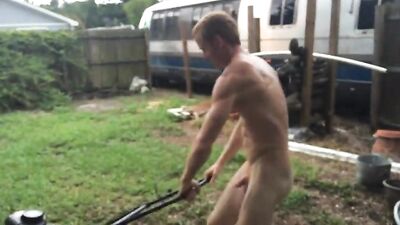 Ginger Mowers Backyard Revamped: Amateur Public Outdoor Gay Porn!