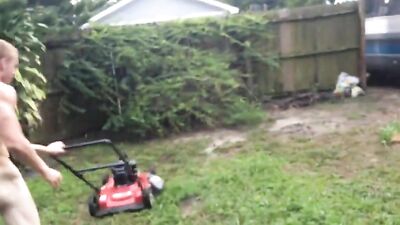 Ginger Mowers Backyard Revamped: Amateur Public Outdoor Gay Porn!