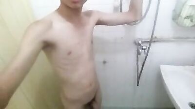 Gay Porn Video: Web-Cam Shower Masturbation - Gay Porn Video, Solo Web-Cam