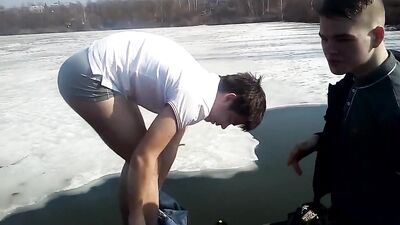 Skinny Dip Russian Guy: A Public Gay Adventure with Straight Boys!