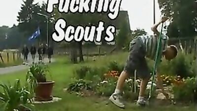 Gay Scouts in Heat: Bareback Group Sex