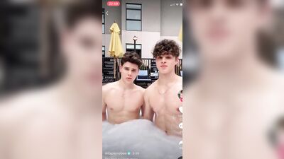 Pierre boo in hot tub public built body