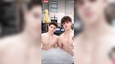 Pierre boo in hot tub public built body