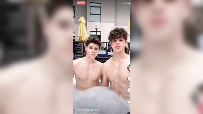 Pierre boo in hot tub public built body