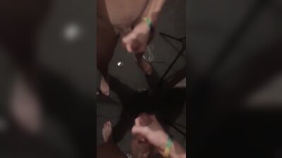 Cute Blond Plasters Mirror with Cum