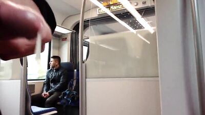 Wanking in front of geezer on train boys porn