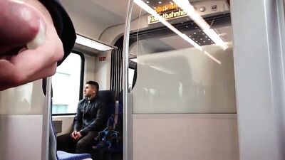 Wanking in front of geezer on train boys porn