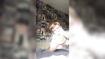 Toe Sucking Lad Whacks Around the House