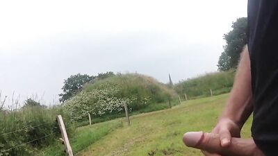 Cumming in the fields outside boys porn