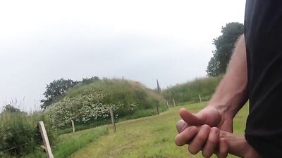 Cumming in the fields outside boys porn