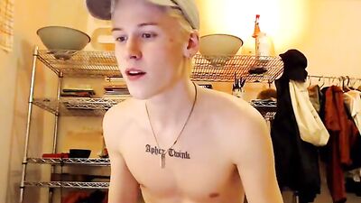 Blond twink shows it all boys gay tube porn