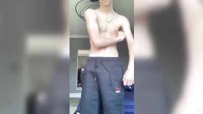 Skinny boys gay porn jerks off and cums