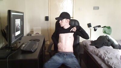 Hot Belgian Boy wanks at desk boys porn