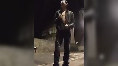 Young exhibitionist on the street