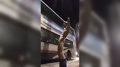 Young exhibitionist on the street