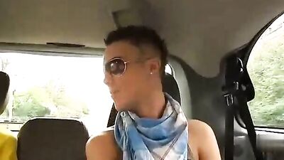 Three-Way Road Rage: Twinks Suck and Fuck in the Backseat!