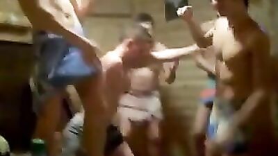 Gay Russian Sauna Fun: Blond Boys and Straight Guys Reunite!