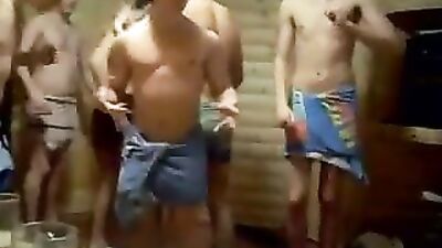 Gay Russian Sauna Fun: Blond Boys and Straight Guys Reunite!