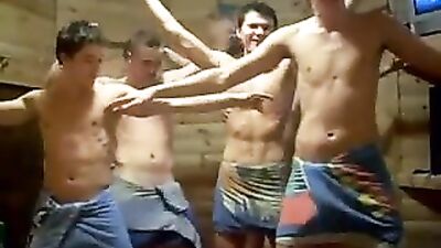 Gay Russian Sauna Fun: Blond Boys and Straight Guys Reunite!