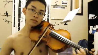 Asian Twinks Cumshot Odyssey - Violin and Cum