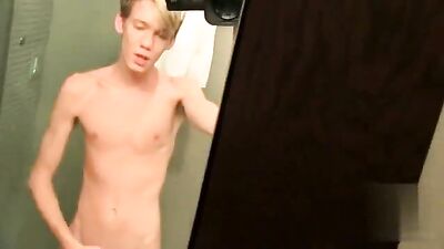 Blond Boy Bathroom Cum: Big Dick Amateur Handjobs