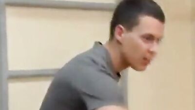 Threesome Sex in the Gym: Action Bareback Cum Shots