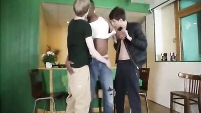 Black With 2 White Twinks: Double Dose of Interracial Raw Sex!