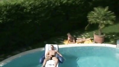 Raw Swimming Pool Fuck - Bareback Cum Shots!