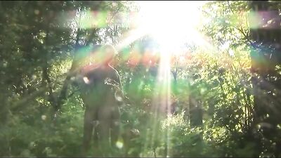 Gay Porn Threesome Bareback in Woods by the Lake