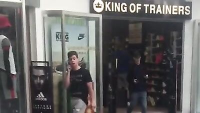 Young Hunk Exposes His Package in Crowded Mall! (Gay Porn)