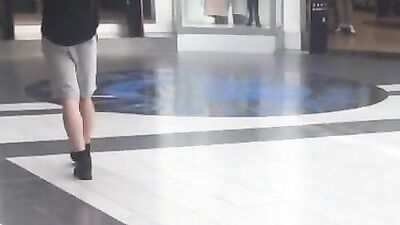Young Hunk Exposes His Package in Crowded Mall! (Gay Porn)