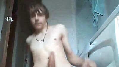 Gay Web-Cam Bathroom Jerking Amateur Solo Action
