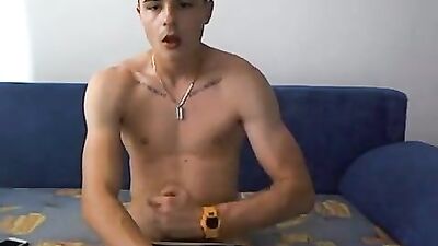 Gay Romanian Cam Boy Masturbating: Hardcore Web-Cam Experience