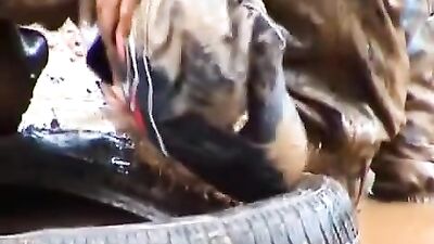 Muddy Fetish: Double Penetration Action Cumshots