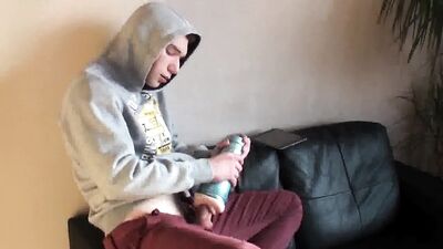 Gigantic Uncut Cock Fucks Flashlight in HD 720p