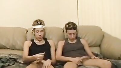 Gay Porn Videos: Cum Shot Blond Twinks Jack-Off Fun!