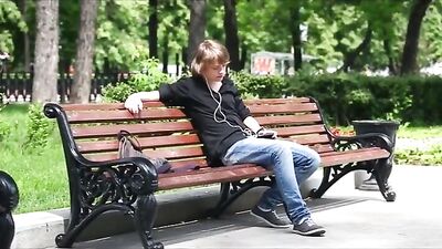 Gay Porn Lovers on Public Bench - Gay Public Sex